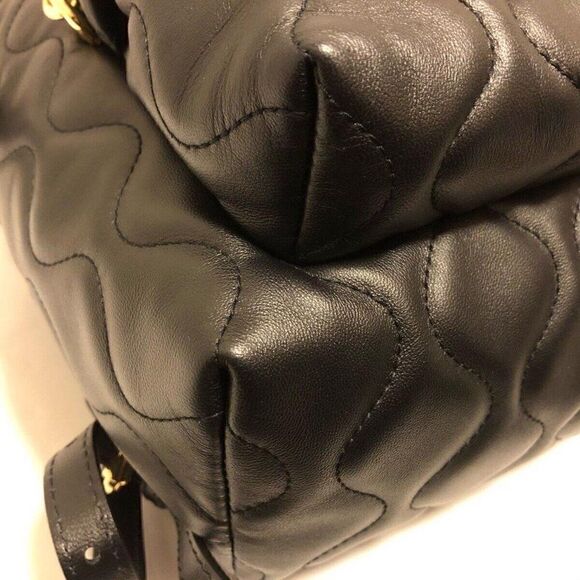 MOSCHINO - Black Leather Hardware Backpack - Picture 5 of 8